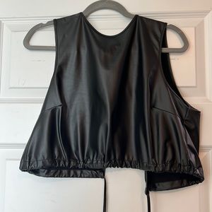 Forever 21 crop faux leather top
